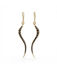 Linda Fiore - Swirl Earrings Vermeil With Onyx Cz - Lyst