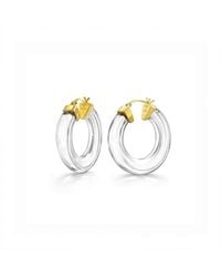 Gold & Honey - Clear Chunky V-Hoop Lucite Earrings - Lyst