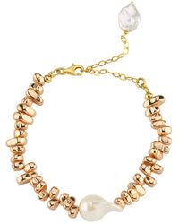 LINYA JEWELLERY - Sirius Baroque Pearl Hematite Stone Bracelet - Lyst