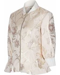 Lioness by Tf - Neutrals Ivory Shimmery Flora Fitted Jacket Blouse - Lyst