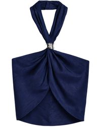 Nocturne - Embellished Halter-Neck Bustier Top - Lyst