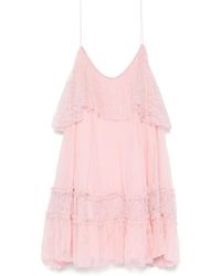 Nissa - Lace Detail Silk Dress - Lyst