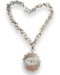 Jagged Halo Jewelry - Tatiana Evil Eye Amulet Necklace - Lyst