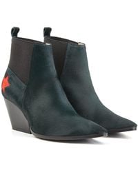 Rosamund Muir London - Felixa Dark Calf Hair With Star Ankle Boots - Lyst