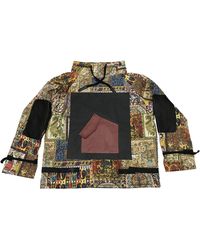 Zasta Studio - Square Hoody Empire Cotton & Leather Hybrid Sweatshirt - Lyst