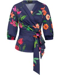 Marianna Déri - Wrap Blouse With Maxi Floral Print - Lyst