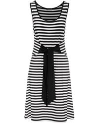Conquista - Striped Dress With Tie Waist - Lyst