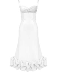 POST MERIDIEM - Draped Bodice Bottom Flounced Bustier Dress - Lyst