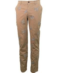 lords of harlech - Embroidered Paisley Cotton Stretch Pants - Lyst