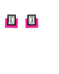 Gissa Bicalho - Handmade Acrylic Earring S Deco Rectangular Cut-Off Stone - Lyst