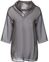 FRONT ROW SHOP - Silk Two-Tone Reversible Organza Blouse - Lyst