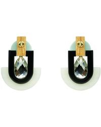 Gissa Bicalho - Handmade Acrylic Earring Deco S Stone Mirror Drop Cream - Lyst
