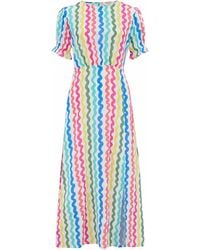 Sugarhill - Dilly Midi Tea Dress Multi, squiggly Lines - Lyst