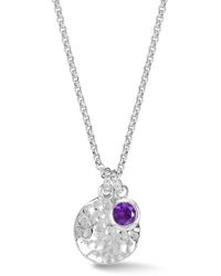 Dower & Hall - Hammered Disc & Amethyst Array Pendant - Lyst