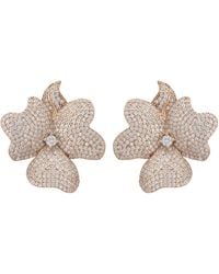 LÁTELITA London - Rose Flower Large Stud Clip On Earrings Rosegold - Lyst