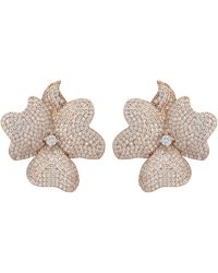 LÁTELITA London - Rose Flower Large Stud Clip On Earrings Rosegold - Lyst