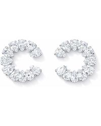 Maison De Gala - Pear Crystal Hoop Earrings - Lyst