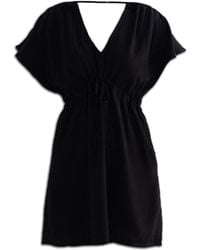 REISTOR - Short Gathered Crepe Dress - Lyst