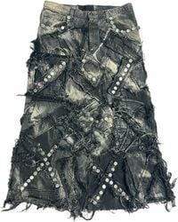 Zasta Studio - Shred Couture Studded Denim Skirt E - Lyst
