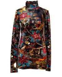 ARTISTA - Bloom Printed Velvet Tunic - Lyst