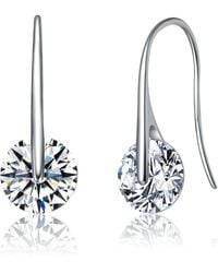 Genevive Jewelry - Rachel Glauber Elegant Plated With Round Cubic Zirconia Hook Earrings - Lyst