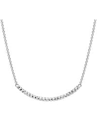 Gold & Honey - Diamond Cut Curved Bar Necklace - Lyst