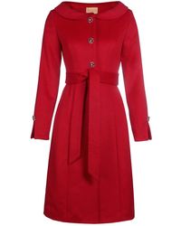 Santinni - 'ingrid' 100% Cashmere & Wool Dress Coat In Rosso - Lyst