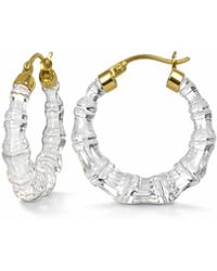 Gold & Honey - Mini Clear Bamboo Hoop Earrings - Lyst