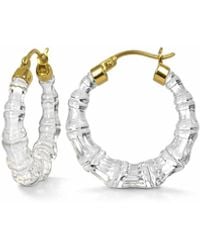 Gold & Honey - Mini Clear Bamboo Hoop Earrings - Lyst