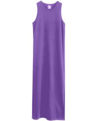 Zenzee - Cotton Cashmere Maxi Dress With Side Slits - Lyst