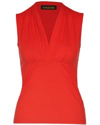 Conquista - Draped V-Neck Sleeveless Top - Lyst