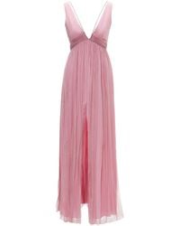 Nissa - V-Neck Silk Maxi Dress Light - Lyst