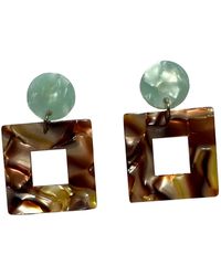 CLOSET REHAB - Small Open Square Drop Earrings - Lyst