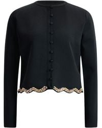 Roch Perel - Embellished Scalloped Cardigan - Lyst