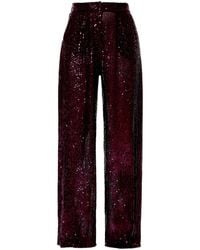 AGGI by HALEWSKI - Omena Sparkle Wide Sequin Pants With Slits - Lyst