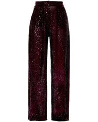 AGGI by HALEWSKI - Omena Sparkle Wide Sequin Pants With Slits - Lyst