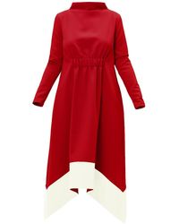 Julia Allert - Red Midi Dress Long Sleeves - Lyst