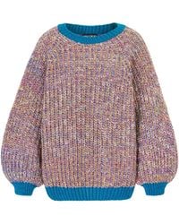 Cara & The Sky - Debbie Recycled Cotton Blend Oversized Balloon Sleeve Jumper - Lyst