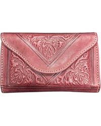 Berber Leather - Small Leather Tri-Fold Purse Oxblood - Lyst