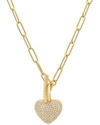 Kylie Harper - Paperclip Toggle Heart Diamond Necklace - Lyst