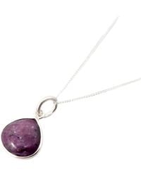 Harfi - Ruby July Birthstone Sterling Heart Pendant Necklace - Lyst