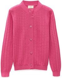 Peraluna - Zoey Embossed Knit Cardigan - Lyst