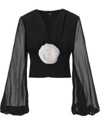 Lita Couture - Ample-Sleeve Georgette Silk Top - Lyst