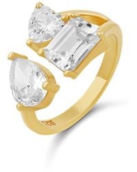 SHYMI - Mixed Shape Three Stone Open Ring - Lyst