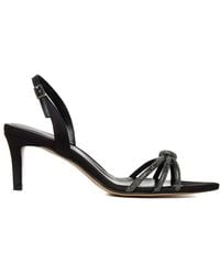 Ginissima - Daisy Crystals And Satin Sandals Lower Heel - Lyst