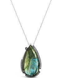 SALLY SKOUFIS - Surrender Necklace With Natural Diamond & Labradorite - Lyst