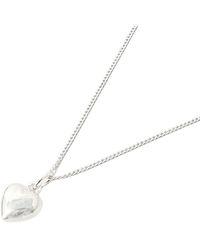 Sophelia - Minimalist Puffed Heart Sterling Necklace - Lyst