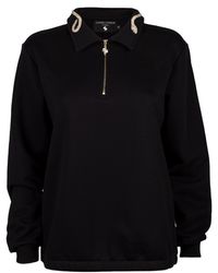 Laines London - Laines Couture Quarter Zip Sweatshirt Embellished With Crystal & Pearl Snake - Lyst