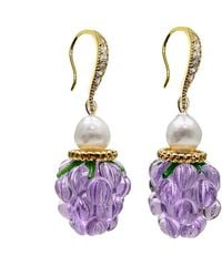 Farra - Glass Raspberry With Freshwater Pearls Earrings - Lyst
