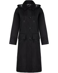 Nocturne - Oversize Hooded Trench Coat - Lyst